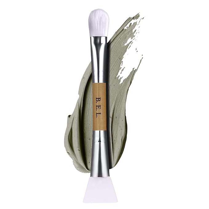 Bare Essentials Living - Clay Face Mask Brush (1 Pack, Bamboo) Dual Soft Silicone Face Mask Applicator Brush Tool, Great Facial Essentials, Moisturizer Applicator & Skincare Brush for Facials-Velvo Beauty