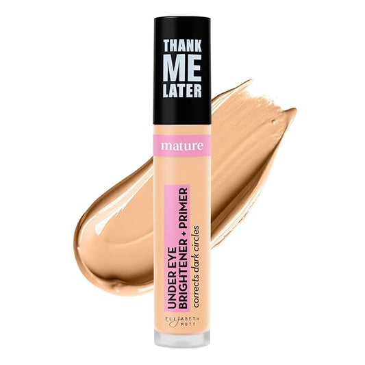 Elizabeth Mott Thank Me Later Under Eye Brightener & Primer – Hydrating Color Corrector for Dark Circles – Lightweight Concealer Base for Mature Skin, Medium Shade 5ml-Velvo Beauty