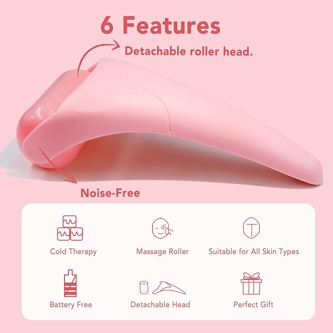 huefull Ice Roller for Face Women, Skin Care Set & Ice Face Roller，Self Care Gifts for Women,Reduces Puffiness and Wrinkle, Facial Massager Tool & Spa Pink Gifts-Velvo Beauty