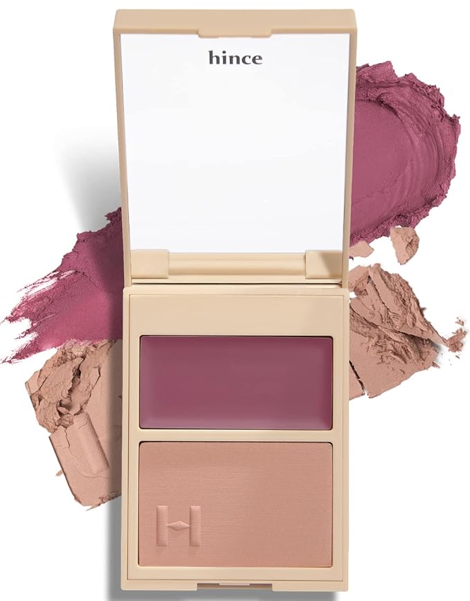 hince True Dimension Layering Cheek - Cream & Pressed Powder 2 Different Shades & Textures - Silky Seamless Long Lasting Blush Makeup - Muted Beige & Elegant Rose Beige (1, REFINEMENT, L004)-Velvo Beauty