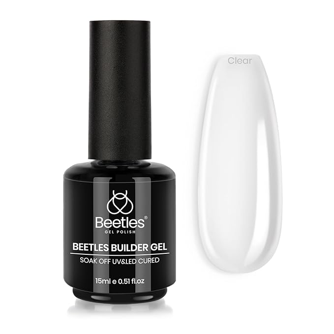 Beetles Builder Gel for Nails 0.51 OZ 8 in 1 Clear Nail Builder Strengthener Gel Enhancement Nail Gel Building Nail Apex for Beginners & DIY Salon Manicure-Velvo Beauty