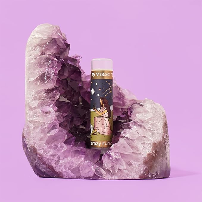 Crazy Rumors Virgo Zodiac All Natural, Plant Based Lip Balm to Moisturize and Nourish your Lips - Earth Blend (Sweet Vanilla, Fragrant Rose and Plum)-Velvo Beauty