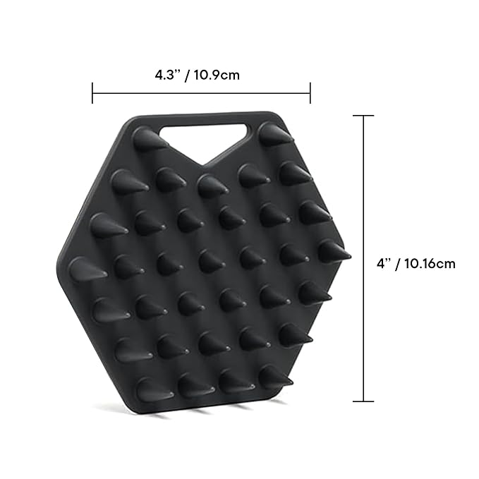 TOOLETRIES Scalp Scrubber - Silicone Exfoliating Hair Scrubber for Men, Bath & Shower Accessories - Durable Scalp Massager That Boosts Circulations & Strengthens Hair - Charcoal-Velvo Beauty