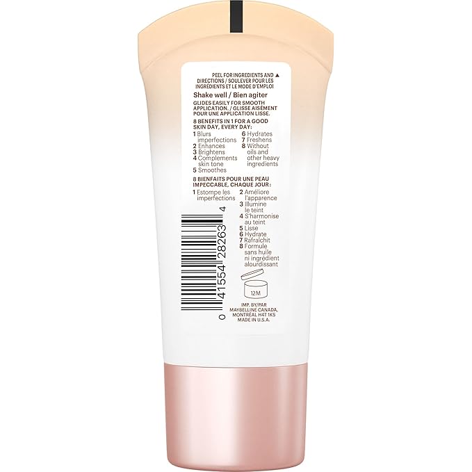 Maybelline Dream Fresh Skin Hydrating BB cream, 8-in-1 Skin Perfecting Beauty Balm with Broad Spectrum SPF 30, Sheer Tint Coverage, Oil-Free, Light/Medium, 1 Fl Oz-Velvo Beauty