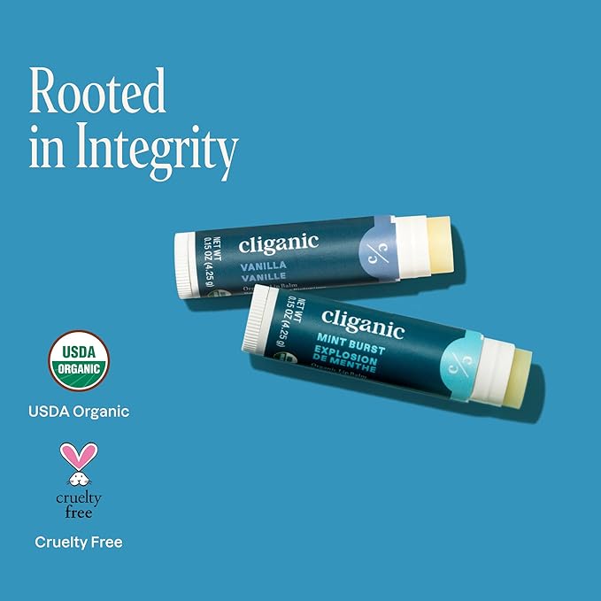 Cliganic Organic Lip Balm 2 pack -Sweet Mint-Velvo Beauty