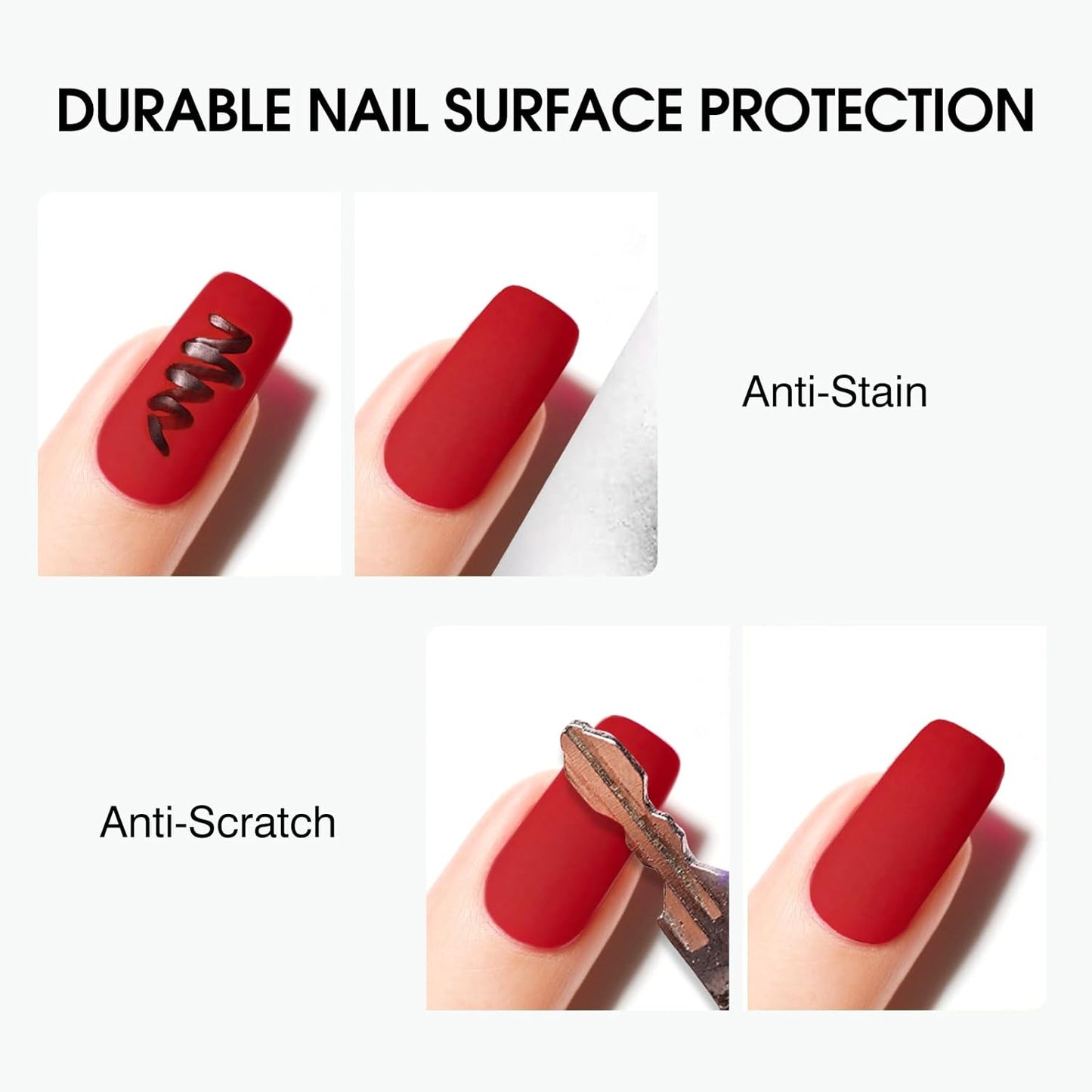 VENALISA 2 Pcs No Wipe Matte Gel Top Coat and Base Coat Set- Matte Top Coat Gel Nail Polish Kit, Soak Off Nail Art Home and Professional Manicure-Velvo Beauty