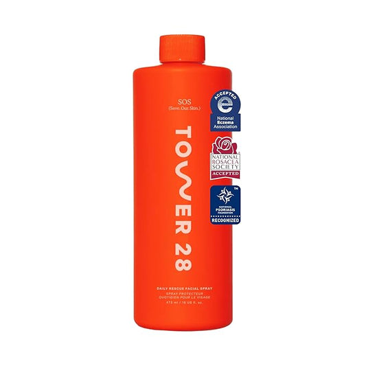 Tower 28 Beauty SOS Daily Rescue Facial Spray Jumbo Refill 16 oz / 480 mL-Velvo Beauty