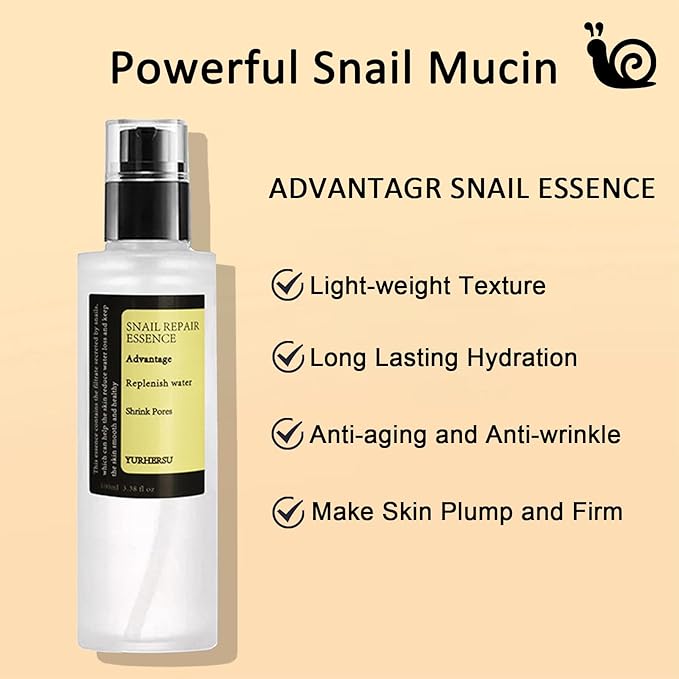All About Snail Mucin Kit - Snail Korean Skincare 5-Pack, Snail Skin Care Products Set: Face Gel Cleanser, Essence, Cream, Toner & Eye-Cream, Facial Kit for Women and Men Hydrating & Anti-Aging-Velvo Beauty
