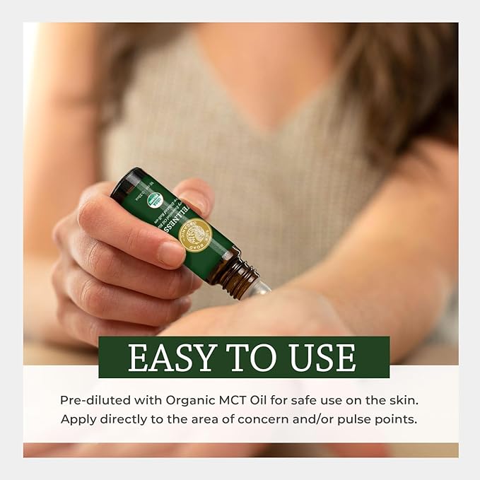 Silk Road Organic Wellness Essential Oil Vitality Blend Roll On - 100% Pure USDA Certified Frankincense, Cypress, Cedarwood, Clary Sage, Orange - Thrive Naturally, 10 ml Roller-Velvo Beauty