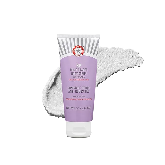 First Aid Beauty - KP Bump Eraser Body Scrub with 10% AHA, Keratosis Pilaris Skin Exfoliator with Glycolic and Lactic acids, Helps Reduce Chicken Skin Bumps, Safe for Sensitive Skin, 2 oz-Velvo Beauty