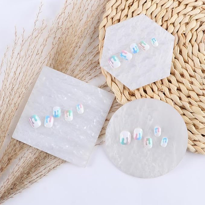 3 Pieces Resin Nail Art Palette, Nail Art Painting Gel Palette Makeup Display Board Nail Art Display Board-Velvo Beauty