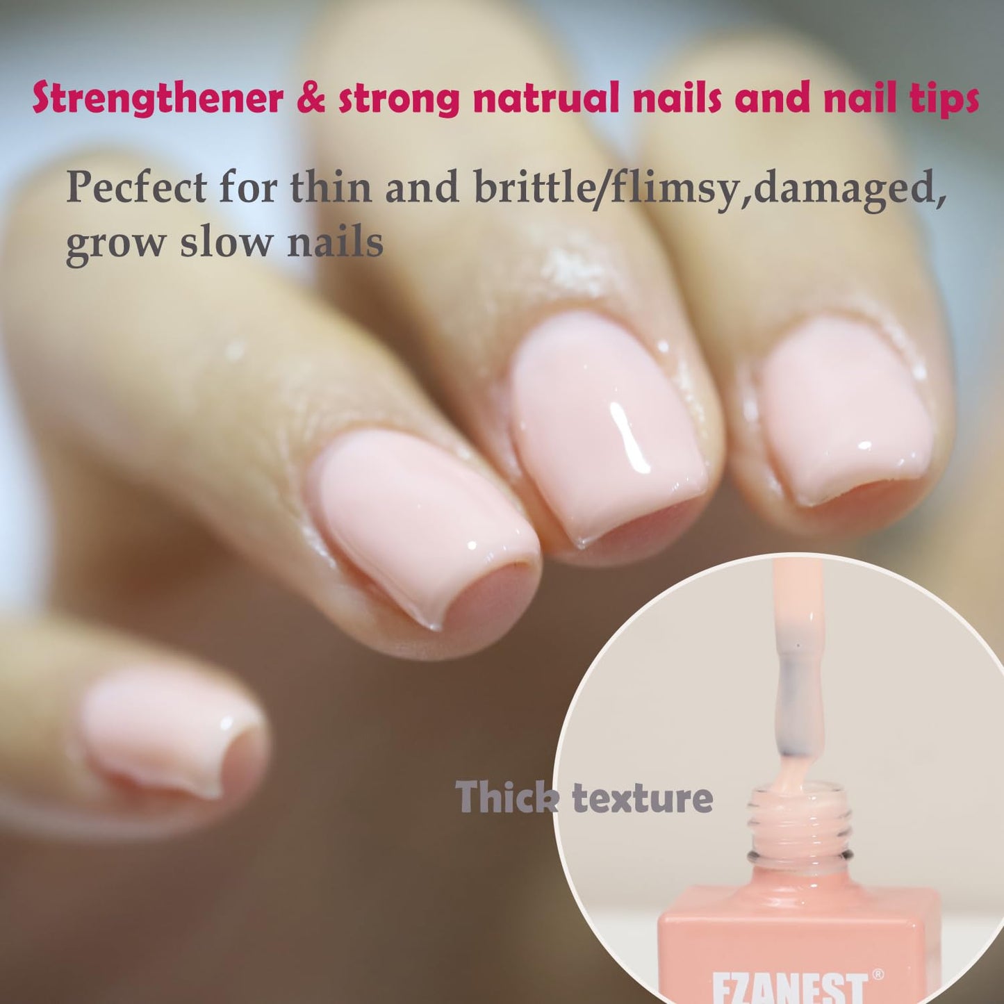 FZANEST Rubber Base Builder Gel Nail 15ml Jelly Natrual Nude Pink Color Gel Polish Nail Strengthener Self-leveling Extension Soak Off UV LED-Velvo Beauty
