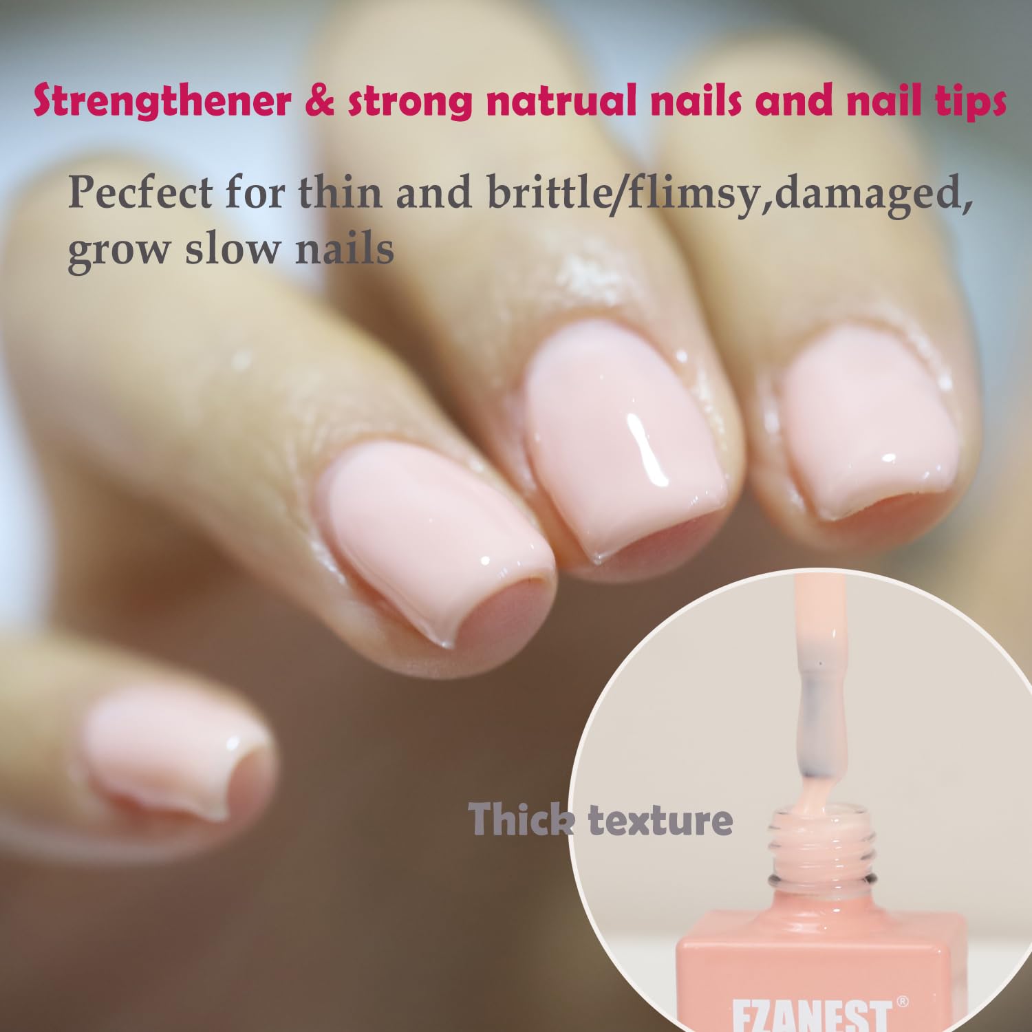 FZANEST Rubber Base Builder Gel Nail 15ml Jelly Natrual Nude Pink Color Gel Polish Nail Strengthener Self-leveling Extension Soak Off UV LED-Velvo Beauty