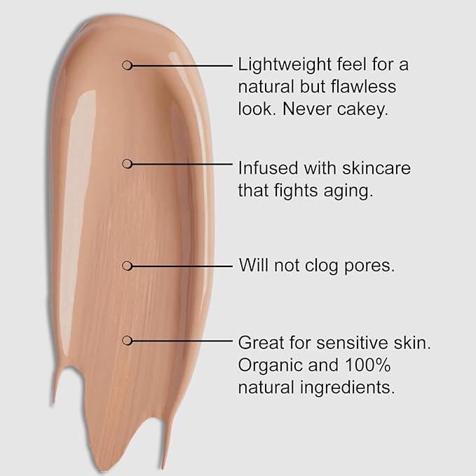 Organic Aloe-Based LUX Liquid Foundation, Natural Vegan Gluten-Free Made in USA, Toffee-Velvo Beauty