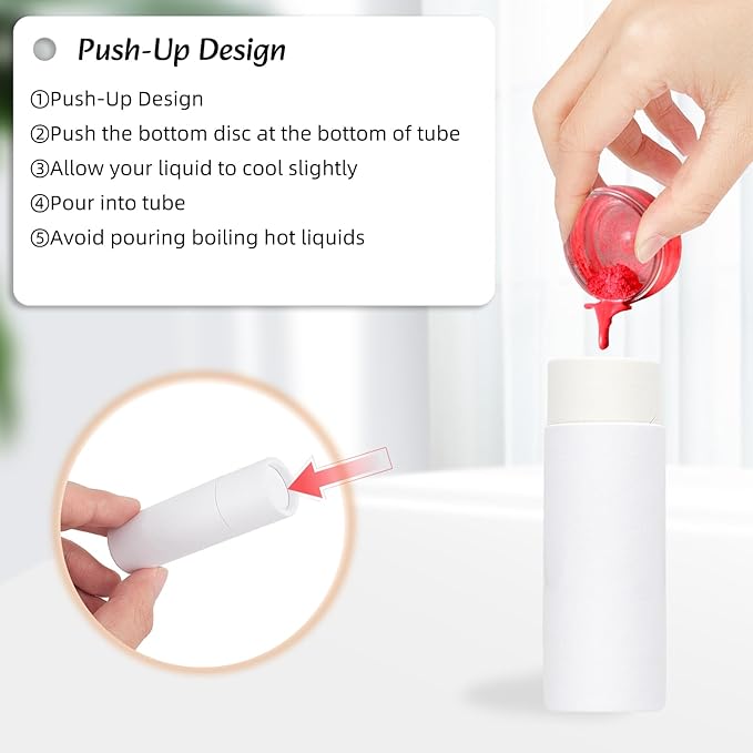 NICENEEDED 10 Pcs Paperboard Lip Balm Tubes, White Paper Lipstick Tube, Cardboard Empty Lip Gloss Container Solid Perfume Tube Cosmetic Box for DIY Lip Gloss Balm Chapstick-Velvo Beauty