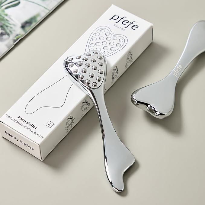 Stainless Steel Gua Sha & Face Roller, 3-in-1 Dolphin Facial Roller for Esthetician Supplies Women Gift, Skin Care Tool for Puffiness, Wrinkles, Dark Circles (1 Pc)-Velvo Beauty