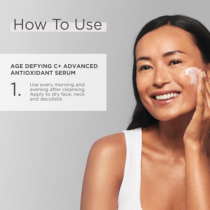 Glytone Age-Defying C+ Vitamin C Serum for Face | 20% Vitamin C, E and Squalane Antioxidant Complex | Reduces Fine Lines & Wrinkles | Hydrating & Anti-Aging Facial Serum for All Skin Types | 1 Fl Oz-Velvo Beauty