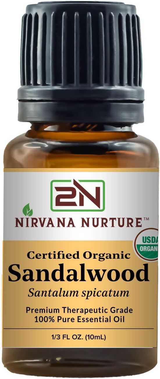 Sandalwood Essential Oil USDA Certified Organic 100% Pure Premium Therapeutic Grade, Undiluted - Aromatherapy Diffuser for Calm and Relaxation, Skin Care, Hair Care-Velvo Beauty