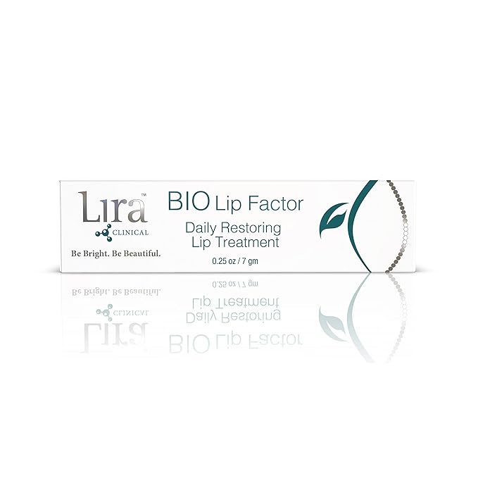 Lira Clinical Bio Lip Factor - Lip Balm SPF 15 for Soft, Full, and Supple Lips - Lip Treatment with Peptides, Vitamin C, E, Jojoba Oil, Avocado Oil - Lip Moisturizer for Dry Lips - 0.25 Ounce-Velvo Beauty