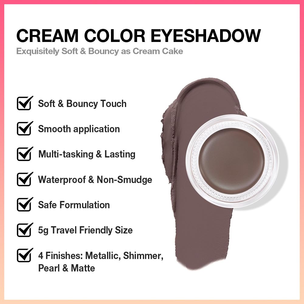 Kaely Single Cream Eyeshadow Pot, Chocolate Matte Eye Shadow for Older Women High Pigmented Waterproof, Natural Eyeshadow Palette Makeup Brightener, sombras en crema para ojos, Blendable, 720-Velvo Beauty
