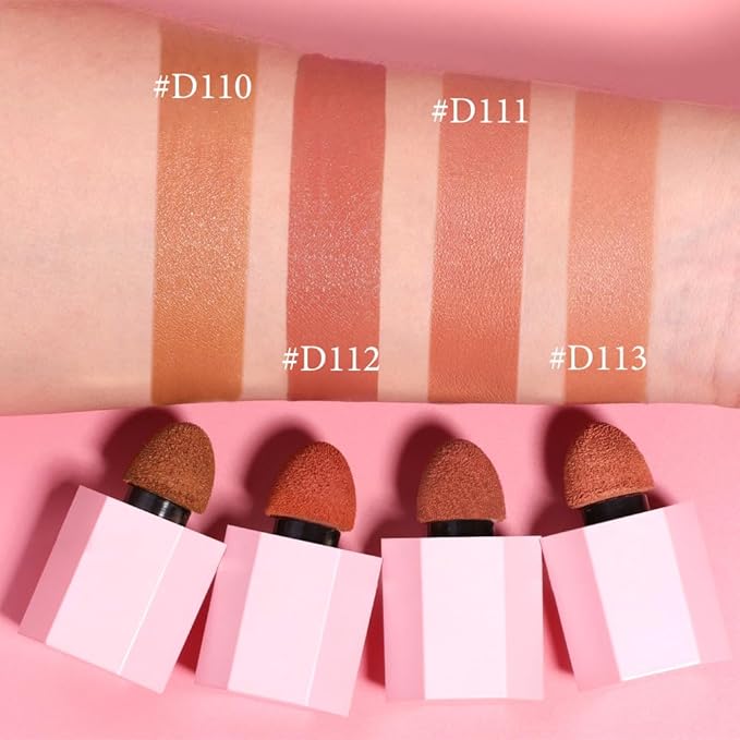 evpct 2Pcs Soft Cream Velvet Liquid Blush Makeup for Cheeks Lips, Moisturizing Lightweight Blendable Feel Waterproof Long-Wearing Smudge Proof Natural Matte Finish Looking Dewy Cheek Tint D110 & D112-Velvo Beauty