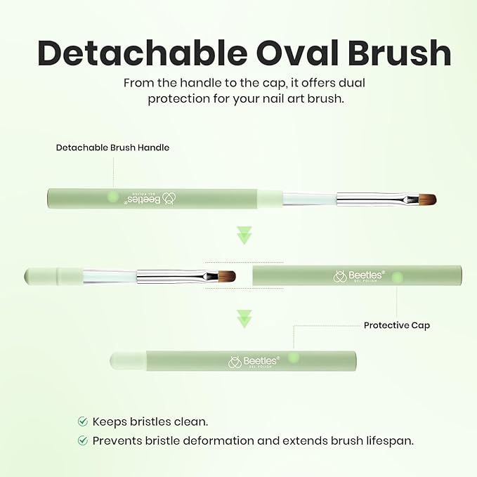 Beetles Nail Art Brushes, Clean Up Brush Gel Polish Nail Art Design Pen Painting Tools Fingernail Brush Nail Cleaning Brush Nail Art Liner Brush and Nail Dotting Pen Salon Diy at Home-Velvo Beauty