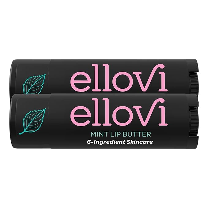 Natural Lip Butter Lip Balm - Mint - Pure Enough to Eat - Made With Just 6 Vegan Ingredients - Moisturizing Lip Care for All Day Hydration (2-Pack)-Velvo Beauty