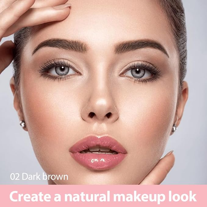 evpct 1Pcs Dark Brown Magic Microblading Dual-Ended Eyebrow Contouring Pen Brow Pencil, with 4 Brush Micro-Fork-Tips Applicator and Precise Brush-Tip, Hair Like Strokes, Dual-ended Eyebrow Brush-Velvo Beauty