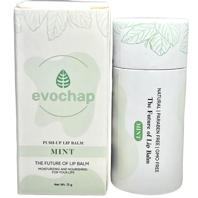 All Natural Luxury Lip Balm - Moisturizing For Smooth and Soft Lips - Pure Ingredients, Long Lasting, Eco-Friendly - Hydrates Dry and Chapped Lips - Push Up Paper Tube, Mint Flavor-Velvo Beauty