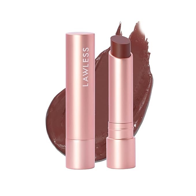 LAWLESS Forget the Filler Lip Plumping Line Smoothing Tinted Balm, Amaretto, Brown, 0.09 Ounce-Velvo Beauty