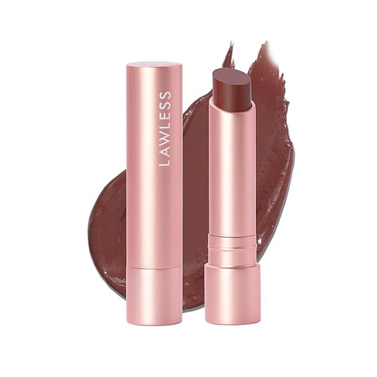 LAWLESS Forget the Filler Lip Plumping Line Smoothing Tinted Balm, Amaretto, Brown, 0.09 Ounce-Velvo Beauty