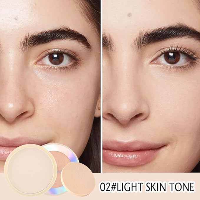 Oil Control Face Pressed Powder, Ultra-Fine Lightweight Face Powder, Soft-focus Matte Finish, Sheer Coverage, Lasting Oil Control, Light Skin Tone(02#)-Velvo Beauty