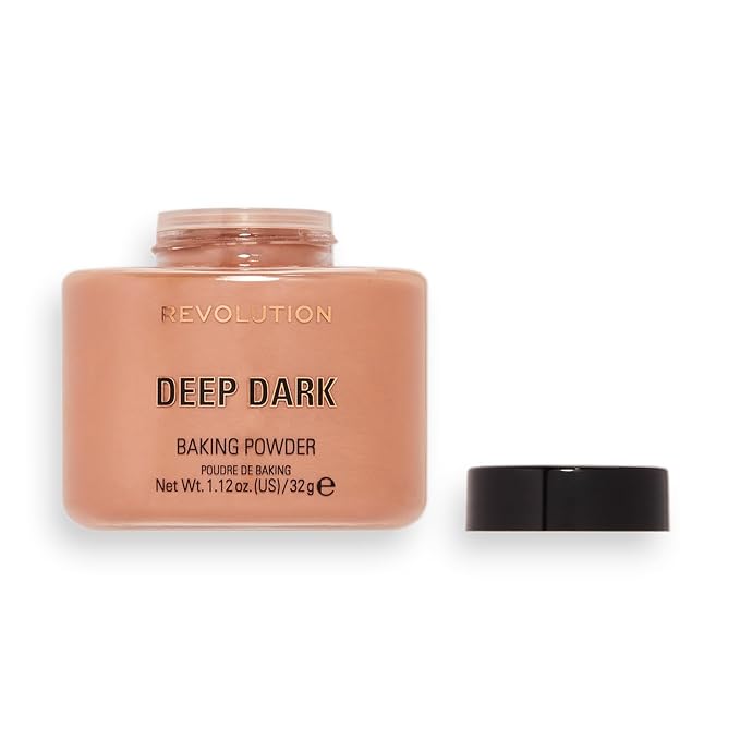 Revolution Beauty, Loose Baking Powder, Makeup Setting Powder, Long Lasting Coverage, Mattifies & Reduces Shine, Deep Dark, 1.13 Oz-Velvo Beauty