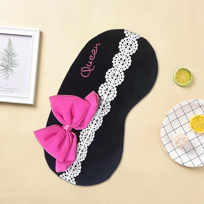 PERFECTSIGHT Bow Sleep Eye Masks, Cute Plush Sleep Eye Cover Lightweight Adjustable Eyeshade Faux Fur Mask Cover for Women Men Sleep Travel Nap-Velvo Beauty