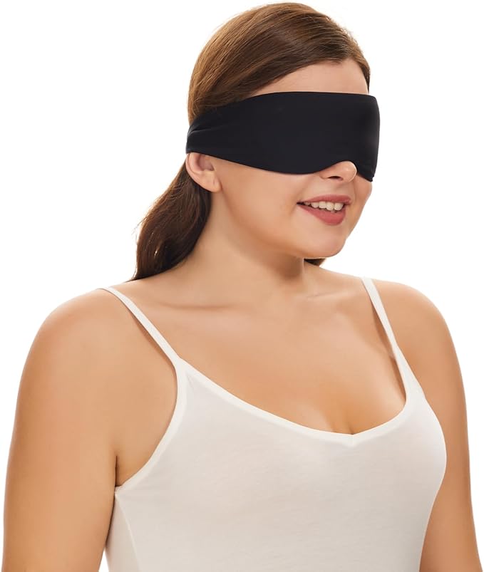 Alaska Bear Sleep Mask for Side Sleepers 2022 Headband Design, Cup-Shaped and Extra-Soft, 100 Blackout Eye Mask Shades Cover for Men and Women Home or Travel, Machine Washable, Black-Velvo Beauty