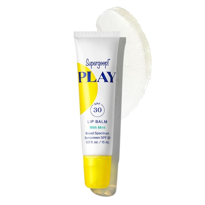 Supergoop! PLAY Lip Balm SPF 30 with Mint, 0.5 fl oz - Broad Spectrum SPF Lip Balm with Hydrating Honey, Shea Butter & Sunflower Seed Oil - Clean Ingredients - Great for Active Days-Velvo Beauty