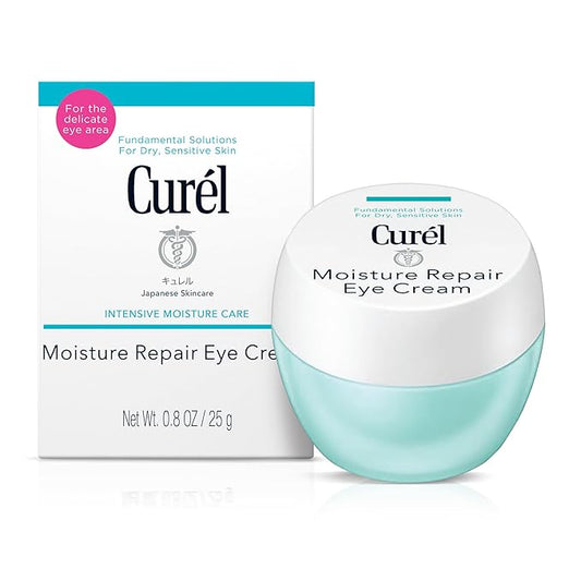 Curel Japanese Skin Care Moisturizer Repair Eye Cream, Under Eye Cream for Dry, Sensitive Skin, Fragrance Free & pH Balanced, 0.8 Oz-Velvo Beauty