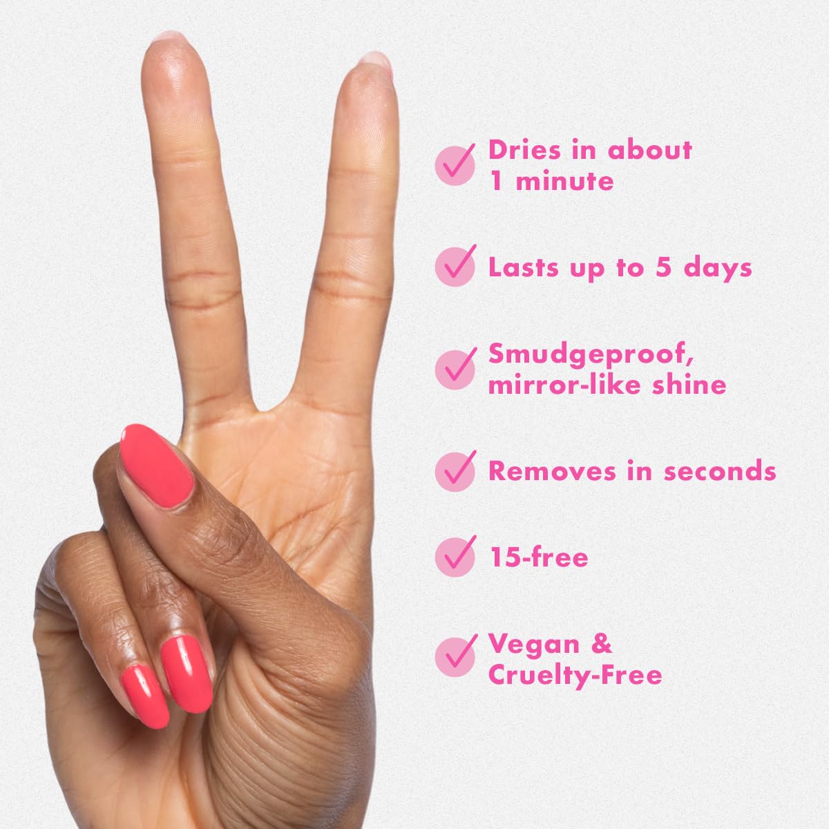 Olive & June Quick Dry Nail Polish | Instant Fast-Drying Smudgeproof Color | 15-free Vegan Cruelty-Free Formula | Lasts up to 5 Days | Salon-Quality Manicure Pedicure at Home |Pomodoro Tomato Red-Pink-Velvo Beauty