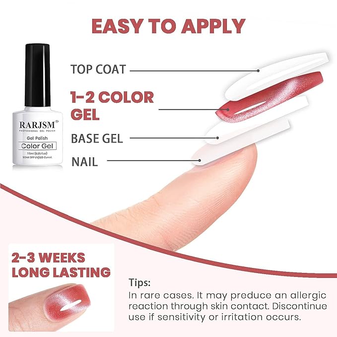 RARJSM Cat Eye Gel Nail Polish Set Silver Glitter Nude Purple Pink Red Champagne Gold Brown 6 Colors 9D Galaxy Velvet Ice Jelly Gel Polish with Magnet Stick UV LED Curing Requires Soak Off Home Salon-Velvo Beauty