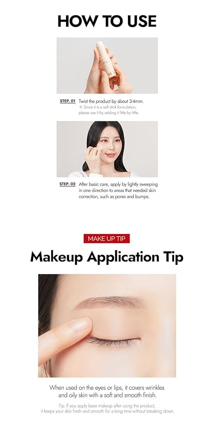 MERYTHOD PORE-CHAK Stick Primer Erasing Mattifying Hard Primer Stick, Filttered Effect, Easy Stick Type, Uneven&Pore Cover 0.4oz-Velvo Beauty