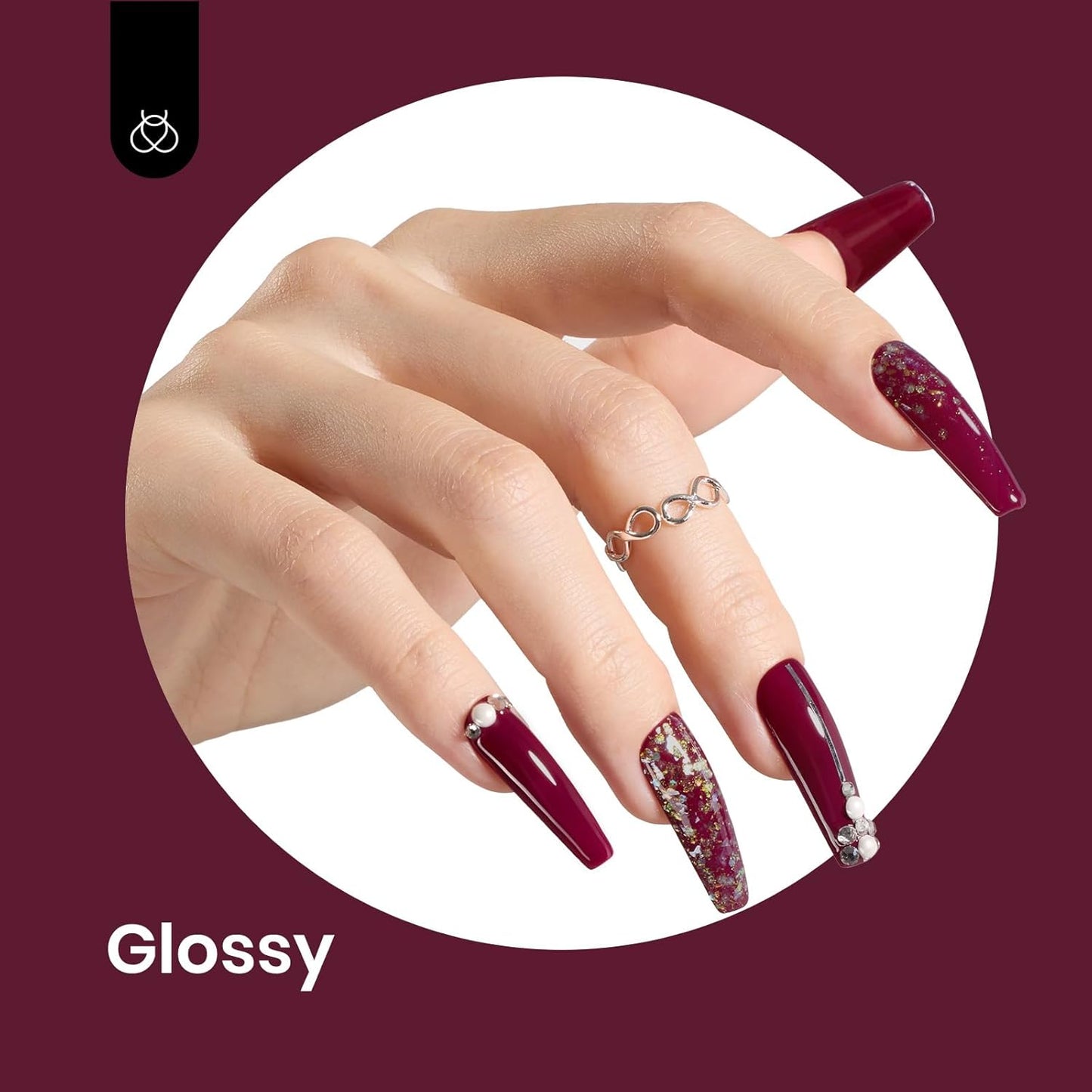 Beetles Dark Red Gel Nail Polish 15 ml Burgundy Red Gel Polish Cherry Wine Purple Color Soak Off LED UV Lamp DIY Art Design Salon Mellow Plum Fall Nail Polish for Women-Velvo Beauty