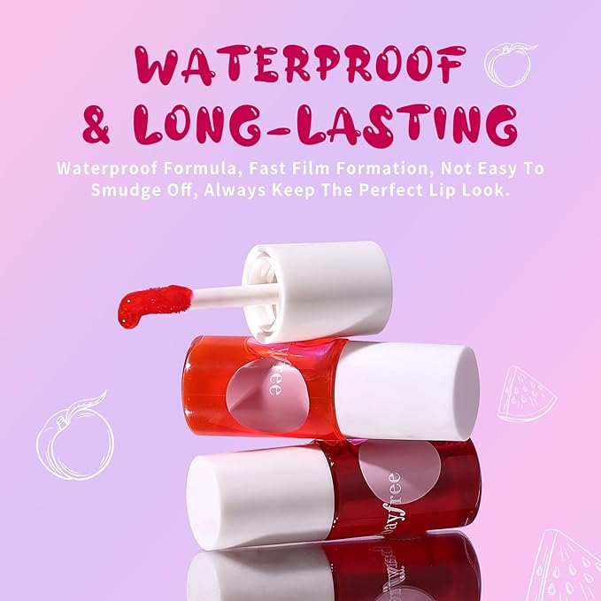 Lip Tint Stain, Long Lasting Korean Lip Stain Set, Non-sticky Waterproof Lightweight Lip and Cheek Tint, Moisturizing High Pigment Water Tint, Matte Finish Lip Tint-Velvo Beauty