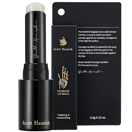 Courage Lip Balm – Hydrating Lip Balm for Men - Shea Butter & Cica to Moisturize & Soothe Dry, Chapped Lips – Anti Aging Lip Moisturizer to Restore Radiance and Improve Softness of Lips, 0.12oz.-Velvo Beauty