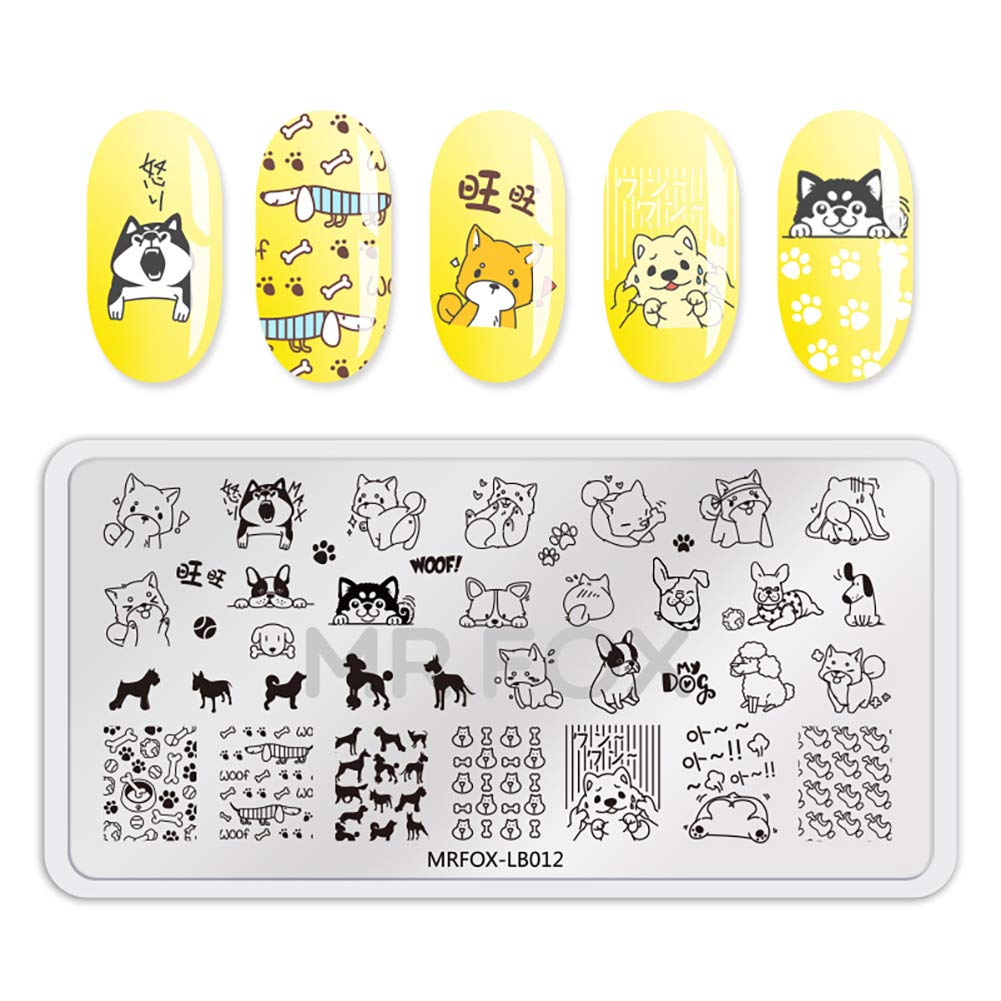 MR.FOX 5 pcs Nail Printing Board Set a Variety of cat Claws Kittens Puppies Unicorns and Other Patterns Art DIY Stamping templates-Velvo Beauty