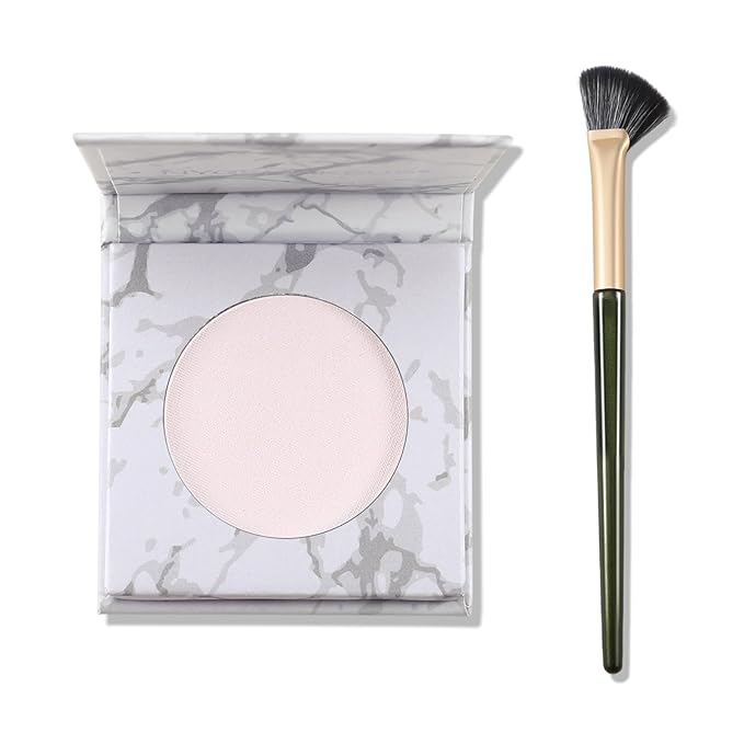 White Face Highlighter Makeup Palette, Matte Highlighters Makeup Powder, Illuminator Highlighter Powder for Cheeks, Collarbone the Nose, Long-lasting Natural Shiny 04#White-Velvo Beauty