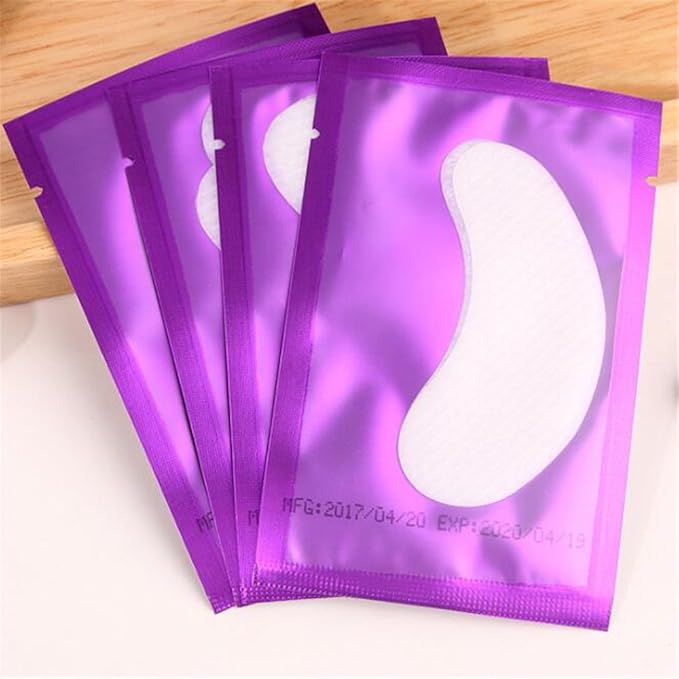 100 Pairs Set，Eye Gel Patches,Under Eye Pads Lint Free Lash Extension Eye Gel Patches for Eyelash Extension (purple)-Velvo Beauty