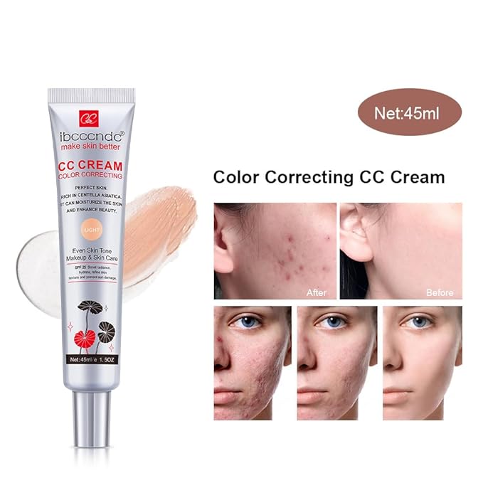 Color Correcting CC Cream,Invisible Pores Cream Foundation And Invisible Pores Concealer,CC Cream Foundation Rich In Centella Asiatic, Moisturizing And Waterproof CC Cream With Spf 25 (DARK)-Velvo Beauty