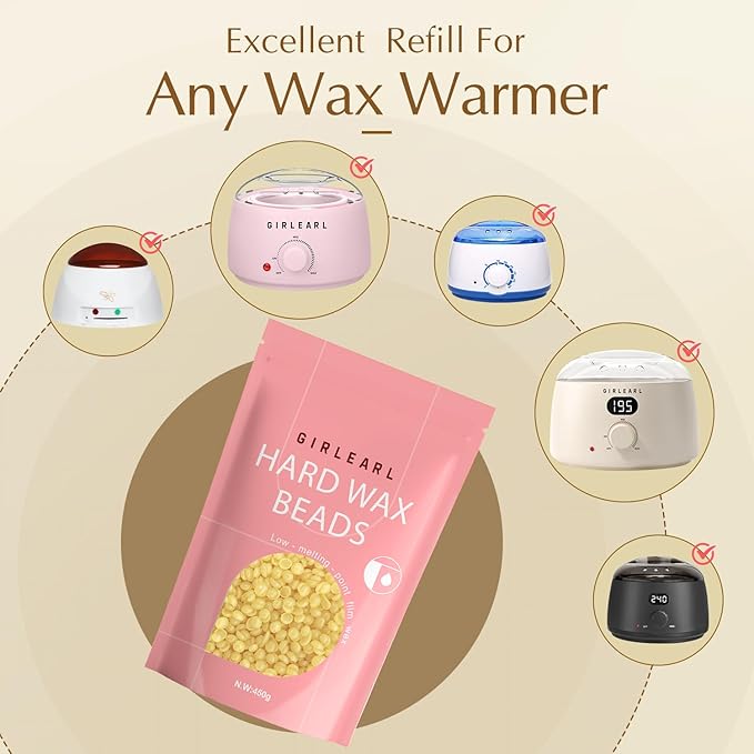 Hard Wax Beads, 1lb Honey Wax Beans for Hair Removal, Hard Wax for Sensitive Skin at Home, Wax Refill Perfect for Brazilian Bikini, Legs, Facial, Eyebrow and Full Body for Women and Men-Velvo Beauty
