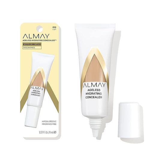 Almay Anti-Aging Concealer, Face Makeup with Hyaluronic Acid, Niacinamide, Vitamin C & E, Hypoallergenic-Fragrance Free, 010 Light, 0.37 Fl Oz (Pack of 1)-Velvo Beauty
