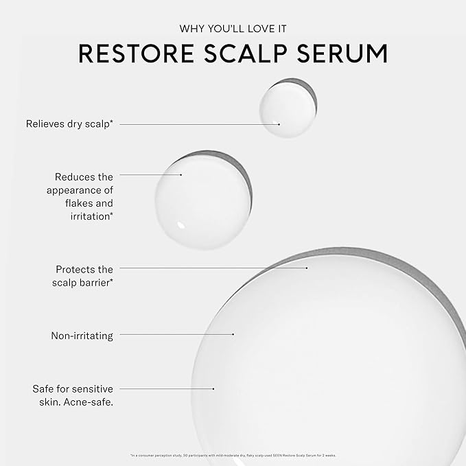 SEEN Restore Scalp Serum, Fragrance-Free - Clinically Proven, Dermatologist-Developed Hydrating Serum, Promotes Healthy Scalp, Safe for Sensitive & Eczema-Prone Skin-Velvo Beauty